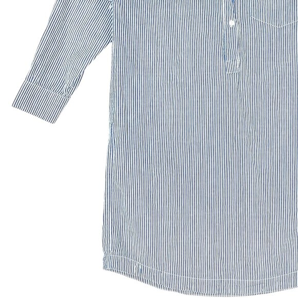 H&M Divided Women's Pull-over Striped Long Shirt Dress Blue/White Cotton Size 4 - Picture 5 of 10